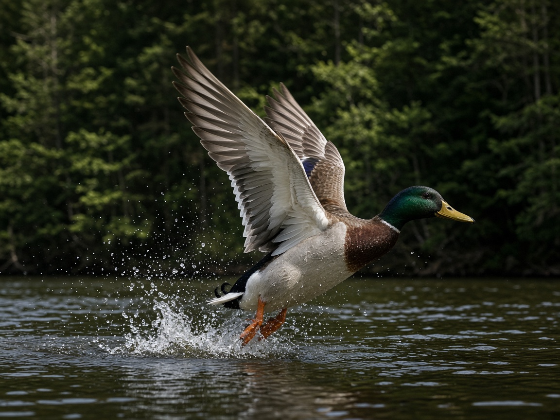Mallard taking flight